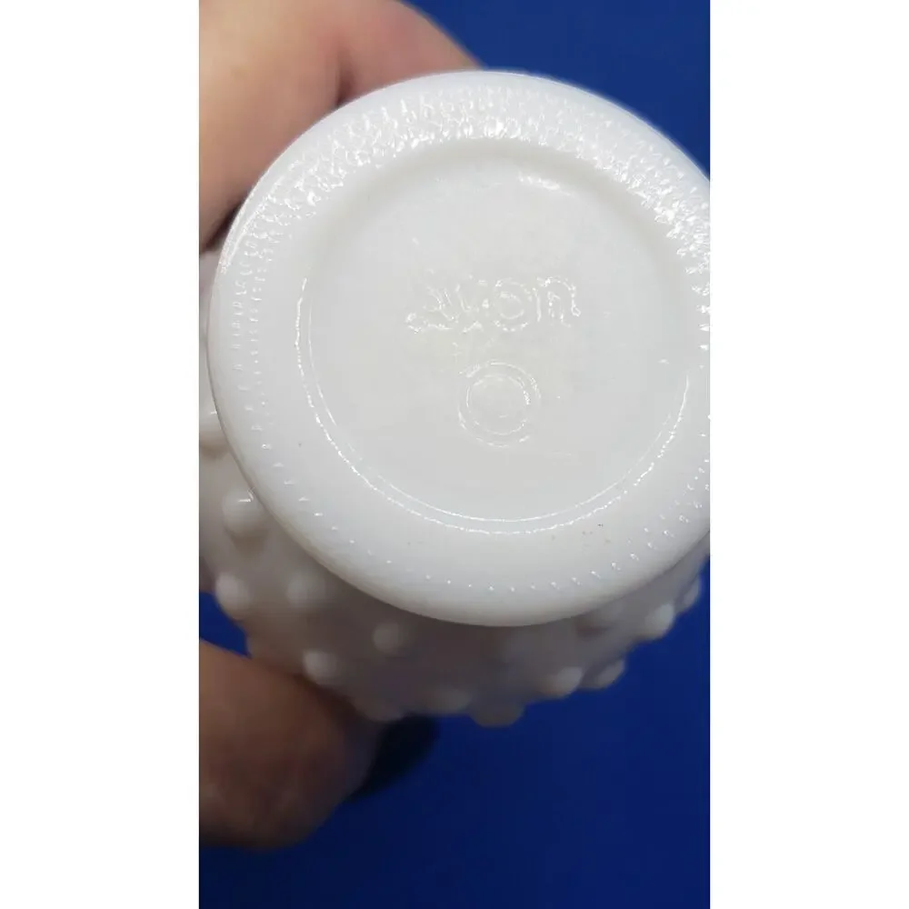 Vintage Perfume Bottle Milk Glass Hobnail Bud Vase Roses Collectible Empty Avon
